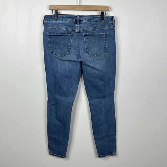 Old Navy Blue Medium Wash Distressed Denim Rockstar Super Skinny Jeans Size 14 - Picture 5 of 6